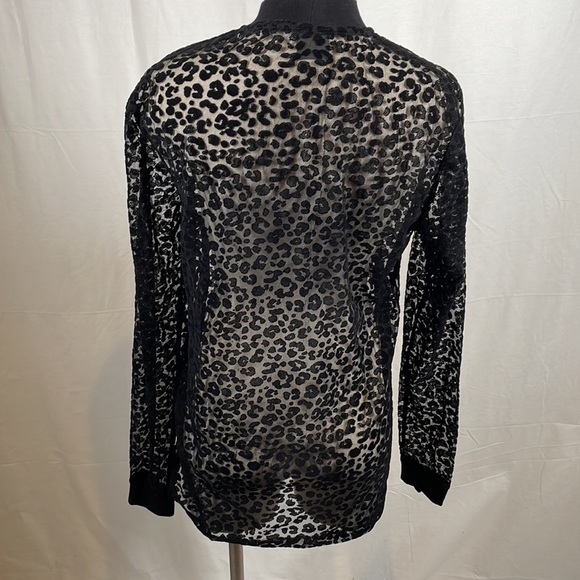 ASOS long sleeve cheetah burn out top long length small - Picture 4 of 6